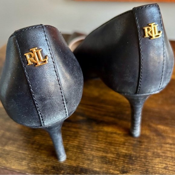 Ralph Lauren| Lanette Leather Pump Black Women's Heels Sz 6.5 - Picture 4 of 7